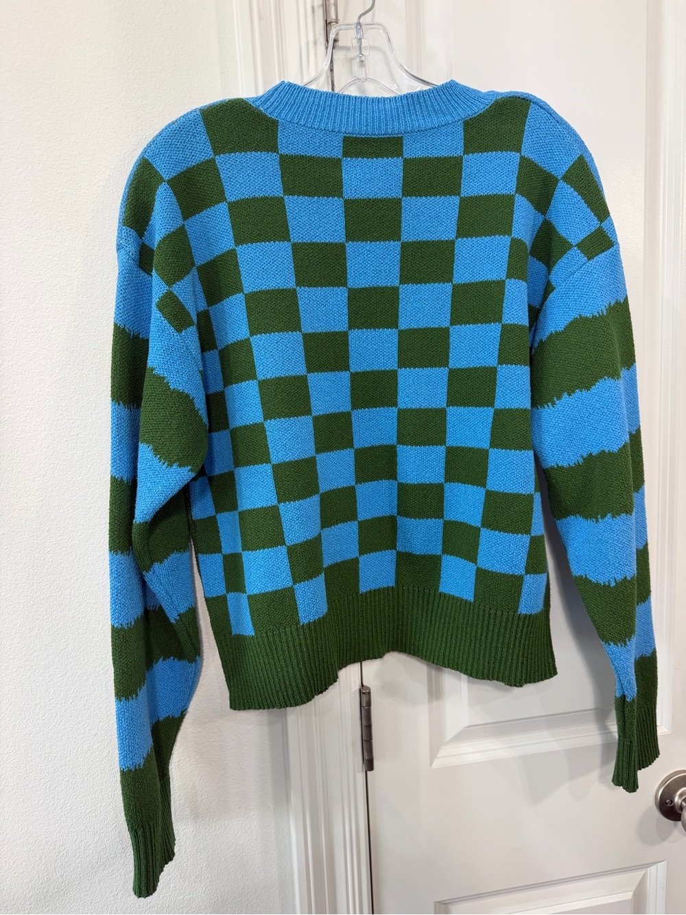 Zara Blue and Green Mushroom Graphic Crewneck Sweater - Picture 2 of 5